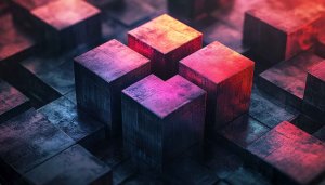Abstract Cube Wallpaper, 3D Render, Blocks Background, Desktop Wallpaper