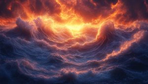 Epic Ocean Wave Wallpaper: Sunset Sea Scenery 4k Wallpaper