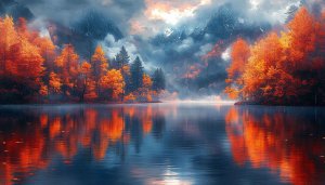 Autumn Lake Wallpaper: 4K Scenic Nature & Landscape Backgrounds