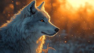 Majestic White Wolf Wallpaper: Animal, Nature, 4k Background