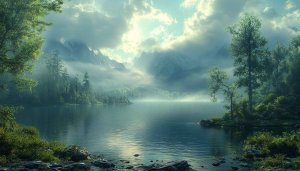 Lake Landscape Wallpaper, Mountain View, Nature Wallpaper Backgrounds