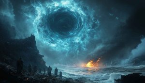 Dark Fantasy Wallpaper: Mysterious Vortex, Epic Scene, 4K Resolution
