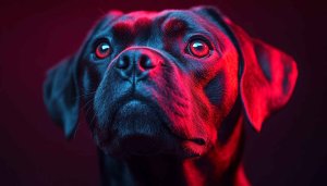 Neon Dog Wallpaper: Pet Portrait, Artistic Animal Image