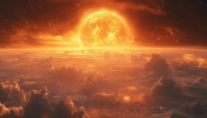 Giant Sun Wallpaper: Space, Planet, Clouds, 4k, Desktop, Laptop