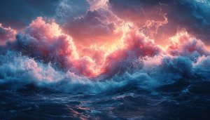 Ocean Wave Wallpaper: Dramatic Seascape, Nature, 4K, Desktop Background
