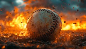Fiery Baseball Wallpaper: Sports Wallpaper, 4K Wallpaper, Desktop Wallpaper