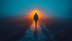 Mystic Fog Wallpaper: Person Walking Into Light 4K Wallpaper