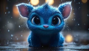 Cute Blue Creature Wallpaper: Cartoon, Desktop, Laptop, Mobile Backgrounds