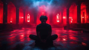Meditation Wallpaper: Man in Red Room 4K, Desktop, Laptop