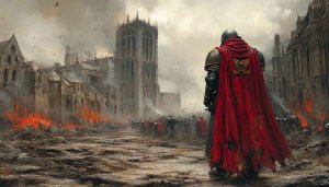 Warhammer Wallpaper 4K: Medieval Knight Cityscape, Fantasy Battle, HD Wallpaper