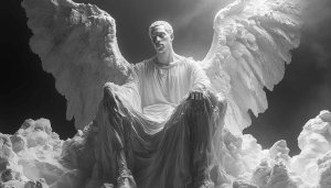 Angel Wallpaper: Black and White Celestial Art for Desktop Background