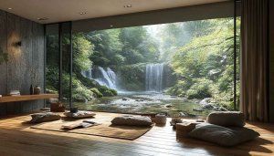Waterfall Wallpaper: Forest Scenery for Desktop Background - Nature Wallpaper