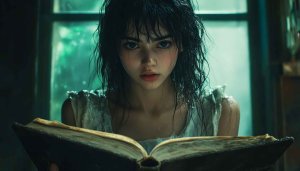 Mystical Girl Reading Book Wallpaper, Fantasy Aesthetic, HD 4K