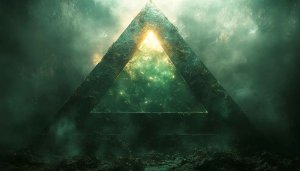 Abstract Triangle Portal Wallpaper - Geometric & Mystical Art