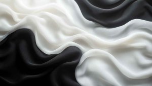 Elegant Black and White Fabric Texture Wallpaper for Desktop
