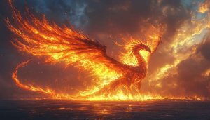 Fiery Phoenix Wallpaper: Mythical Bird Wallpaper For Desktop 4K