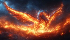 Phoenix Wallpaper: Fire Bird, Fantasy Art, Epic Desktop Background