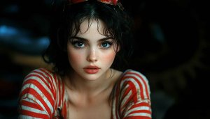 Striking Girl Wallpaper: Portrait, Freckles, Vintage Style, 4K Desktop