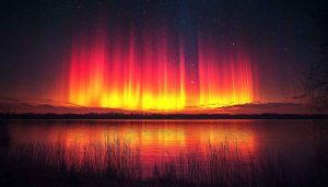 Aurora Borealis Wallpaper: Northern Lights Over Lake 4k Wallpaper
