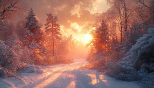 Winter Wallpaper: Snowy Forest Background, Christmas Season Desktop Wallpaper