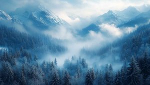 Winter Forest Wallpaper: Snowy Mountains Landscape 4k Wallpaper