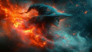 Halloween Witch Wallpaper for Laptop, 4k Desktop Background, Magic Theme