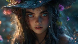 Enchanting Fairy Girl Wallpaper with Flowers,Fantasy Art, Desktop Background