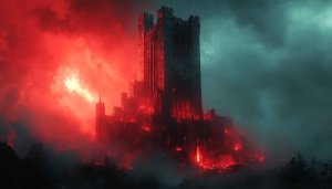 Dark Fantasy Castle Wallpaper, Medieval Fortress 4K, Gothic Architecture
