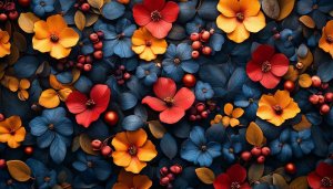 Floral Wallpaper: Red, Yellow and Blue Flower Wallpaper for Desktop