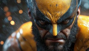 Wolverine Wallpaper: X-Men Superhero in Rain, 4K Desktop Background