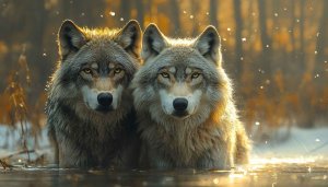 Two Wolves wallpaper: Animal Wallpaper, Wolf Pack Wallpaper for desktop