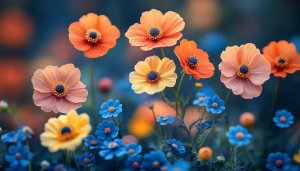 Floral Wallpaper: Colorful Flower Blossom Background for Desktop and Mobile