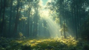 Forest Wallpaper: Sunlight Through Trees, Nature Background for Desktop