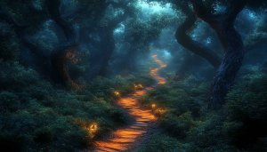 Mystical Forest Wallpaper: Enchanted Path, Fantasy Landscape Backgrounds