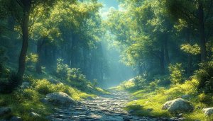 Enchanted Forest Wallpaper: Nature Scenery 4K Wallpaper for Desktop