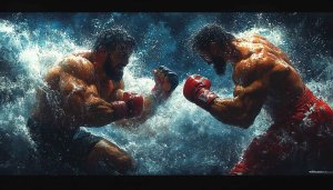 Intense Boxing Wallpaper: Fighting, Action, Sports, 4K Resolution