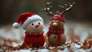 Cute Christmas Snowman Wallpaper, Holiday Season, Winter Scenery
