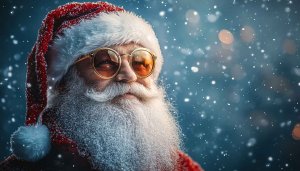 Santa Claus Wallpaper: Cool Santa in Shades for Christmas Vibe