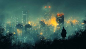 Cyberpunk Cityscape Wallpaper, Distopian Future Wallpaper, Night City Wallpaper