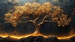 Golden Tree Wallpaper: Artistic Tree Wallpaper for Desktop and Mobile
