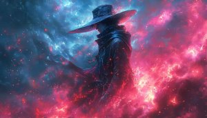 Fantasy Wizard Wallpaper, Magic, Space Background, 4k Wallpaper, Nebula