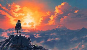 Zelda Breath of the Wild Game Wallpaper, Gaming Sunset Scenery