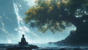 Meditation Wallpaper: Waterfall, Nature, Peace, Serenity, Yoga, Desktop Background