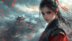 Asian Girl Wallpaper, Fantasy Landscape, 4k Wallpaper, Desktop Wallpaper
