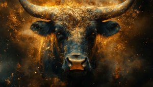 Fiery Bull Wallpaper: 4K Animal Wallpaper for Desktop and Mobile