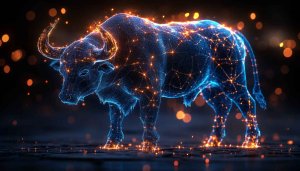 Cyberpunk Bull Wallpaper: Digital Art, 4K, Desktop Background