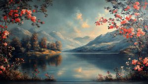 Lake Painting Wallpaper, Nature Scenery Wallpaper, Landscape Wallpaper HD