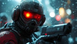 Futuristic Soldier Wallpaper | Cyberpunk Wallpaper | Sci-Fi Art