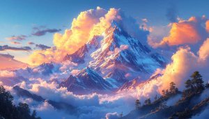 Snowy Mountain Peak Scenery 4K Desktop Wallpaper, Free Mobile Background