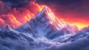 Majestic Snowy Mountain Peak Wallpaper: 4K Desktop Background and Mobile